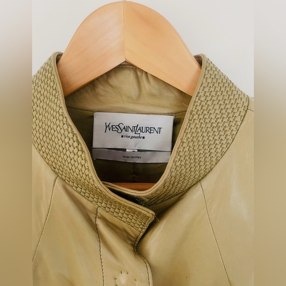 Yves Saint Laurent Greenish-Khaki Utility Lamb Leather Jacket - Picture 2 of 6